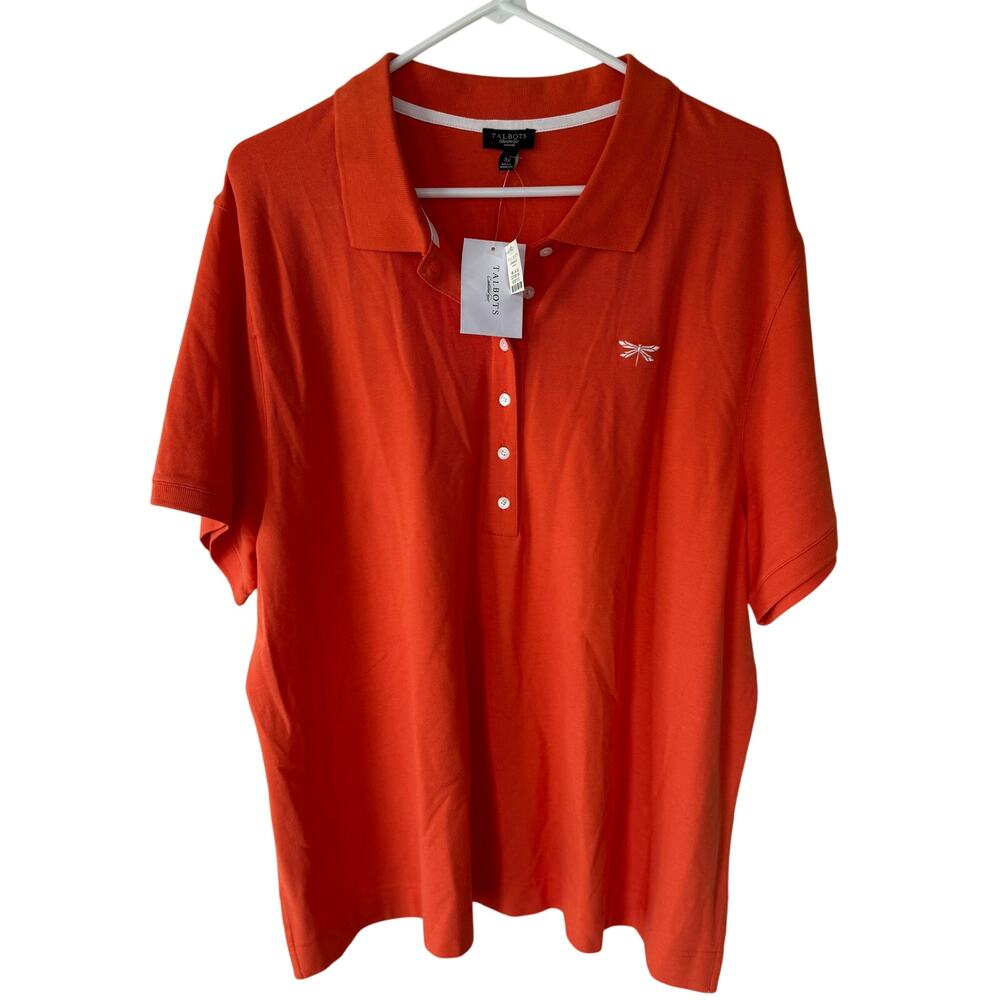 NEW! Talbots short-sleeve Polo dragonfly logo